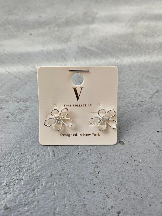 Open Daisy Earrings (Silver)